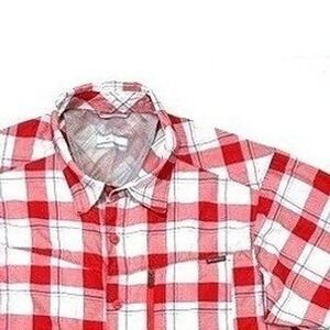 Columbia Omni Shade Button Up Shirt Men's Large Plaid Short Sleeve UV Protection